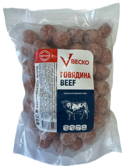 Фрикадельки Веско говядина и сливки замороженные, 800г