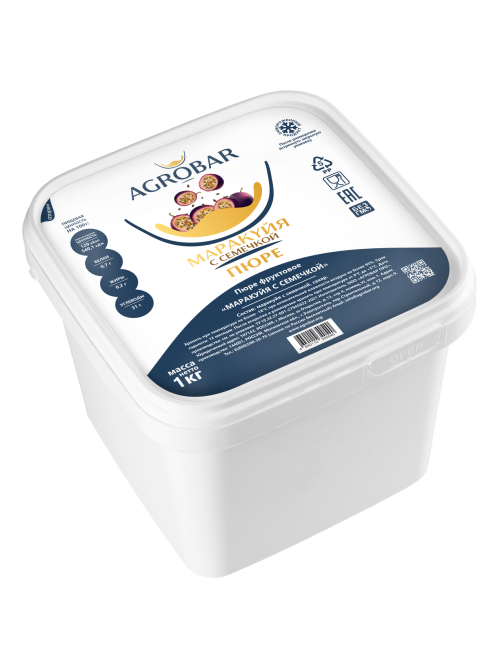 Пюре фруктовое Agrobar маракуйя с семечкой замороженное, 1кг