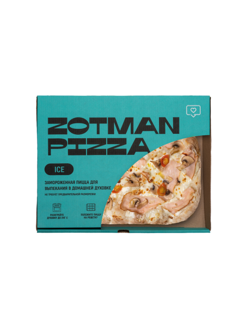 Пицца Zotman Ветчина и грибы замороженная, 420г