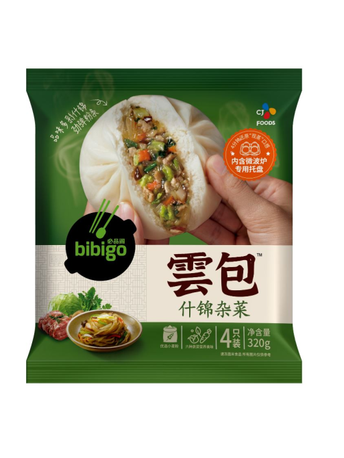 Булочки Bibigo Бао с чапче замороженные (80г x 4шт), 320г