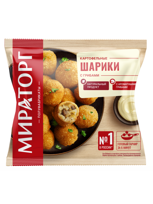 Шарики картофельные Мираторг с грибами замороженные, 350г