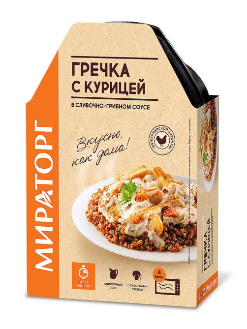 Гречка Мираторг с курицей и грибами замороженная, 260г