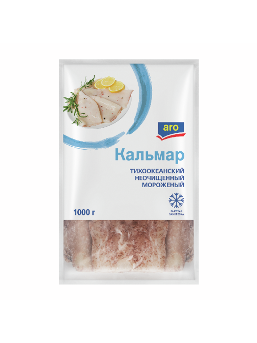 aro Кальмар тихоокеанский тушка неочищенная свежемороженая, 1кг