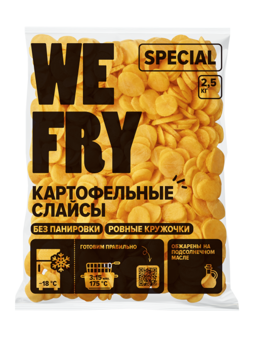Слайсы картофельные We Fry Special замороженные, 2.5кг