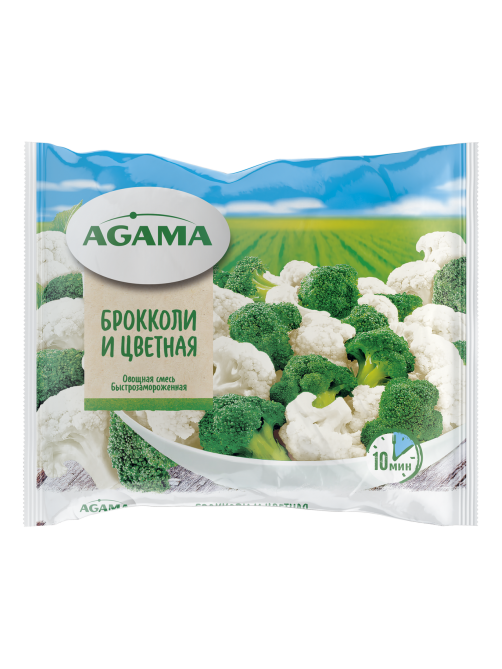Смесь овощная Agama брокколи и цветная капуста замороженная, 400г