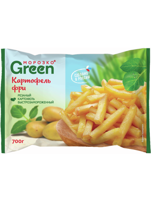 Картофель фри Морозко Green резаный быстрозамороженный, 700г