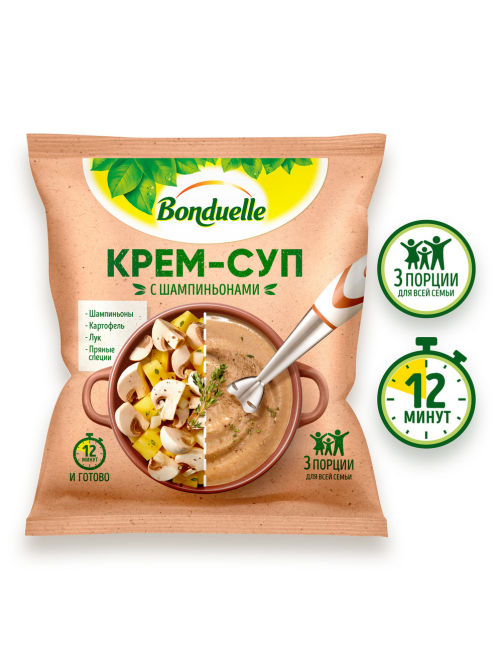 Крем-суп Бондюэль с шампиньонами замороженный, 350г
