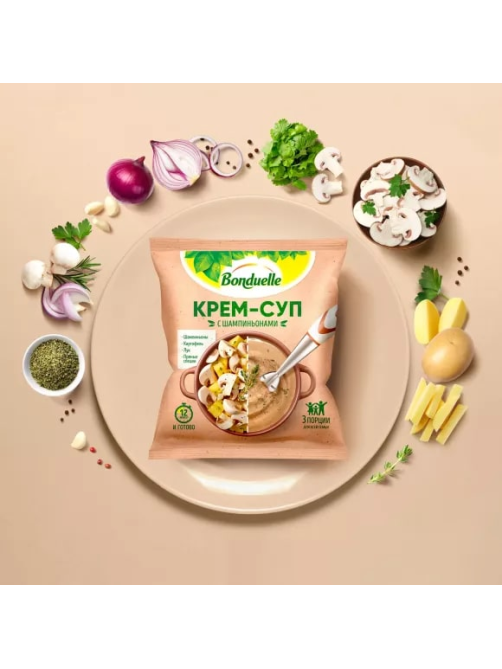 Крем-суп Бондюэль с шампиньонами замороженный, 350г