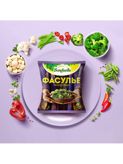Овощная смесь Бондюэль Фасулье по-турецки замороженная, 400г