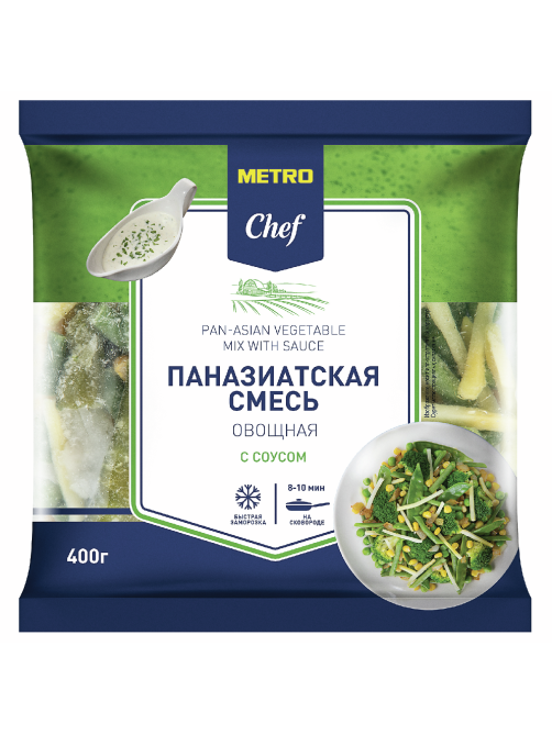 METRO Chef Смесь овощная Паназиатская с соусом замороженная, 400г