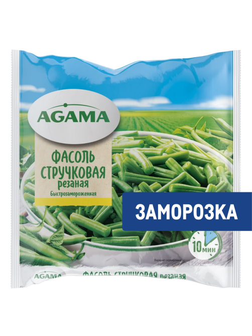 Фасоль Agama стручковая резаная быстрозамороженная, 400г
