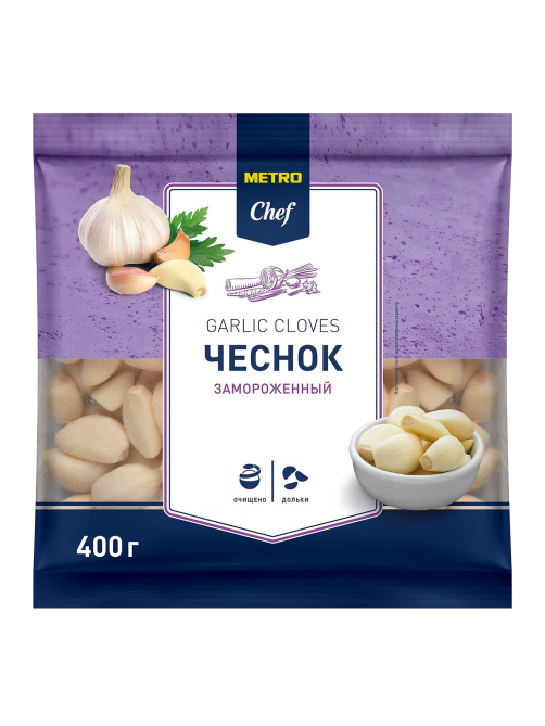 METRO Chef Чеснок очищенный дольки замороженный, 400г