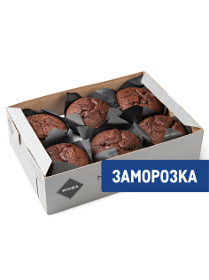 RIOBA Маффины шоколадные замороженные (85г x 6шт), 510г