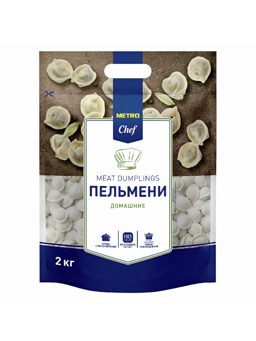 METRO Chef Пельмени Домашние со свининой и говядиной замороженные ГОСТ, 2кг