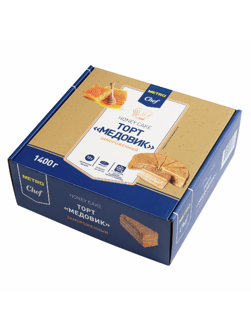 METRO Chef Торт медовик 12 порций замороженный, 1.4кг