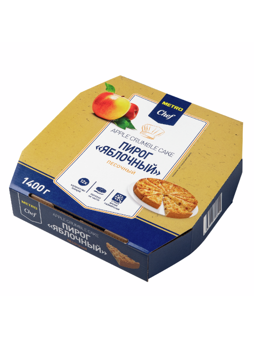 METRO Chef Пирог яблочный песочный 12 порций замороженный, 1.4кг