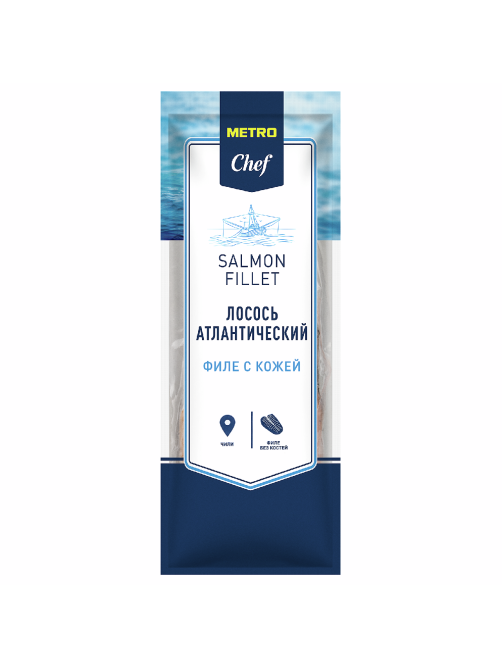 METRO Chef Филе лосося на коже Трим D замороженное, ~1.5кг