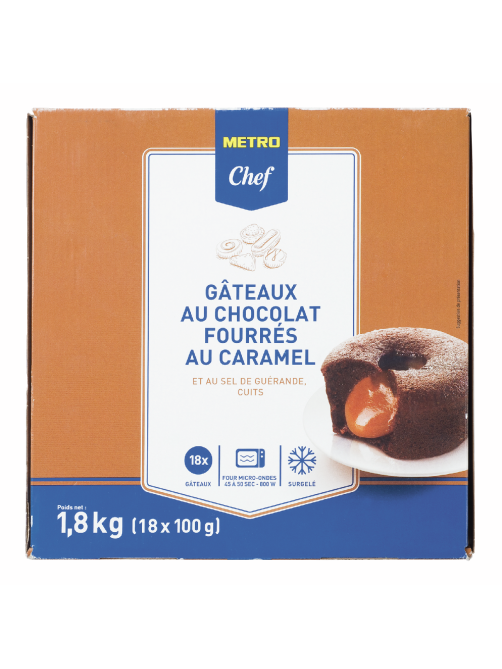 METRO Chef Фондан с соленой карамелью замороженный (100г x 18шт), 1.8кг
