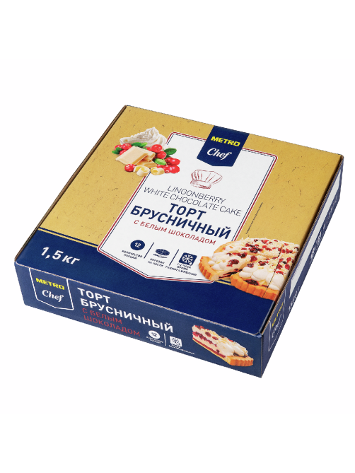METRO Chef Торт брусничный с белым шоколадом 12 порций замороженный, 1.5кг