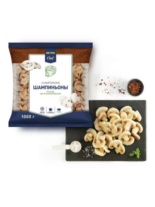 METRO Chef Шампиньоны резаные замороженные, 1кг