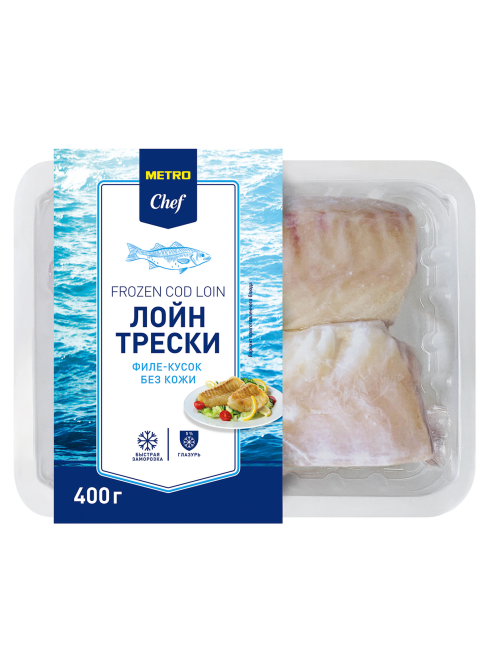 METRO Chef Лойн атлантической трески без кожи свежемороженый, 400г