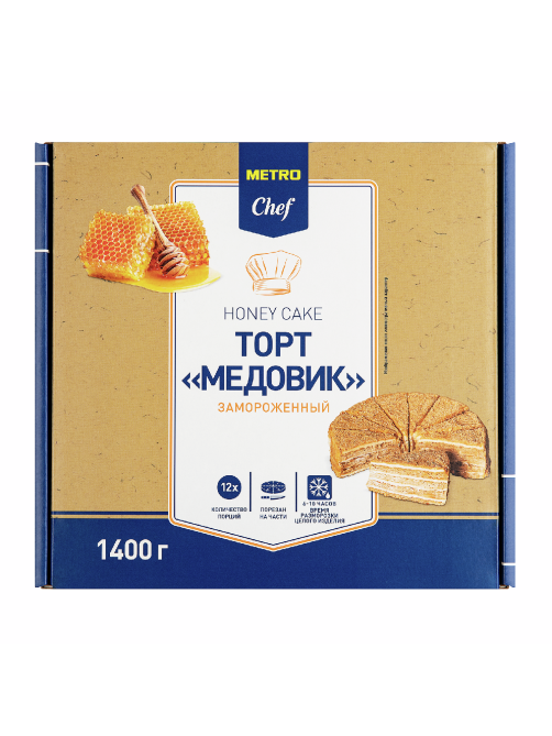 METRO Chef Торт медовик 12 порций замороженный, 1.4кг