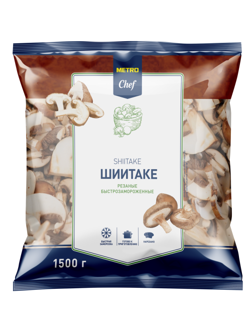 METRO Chef Грибы шиитаке резаные замороженные, 1.5кг