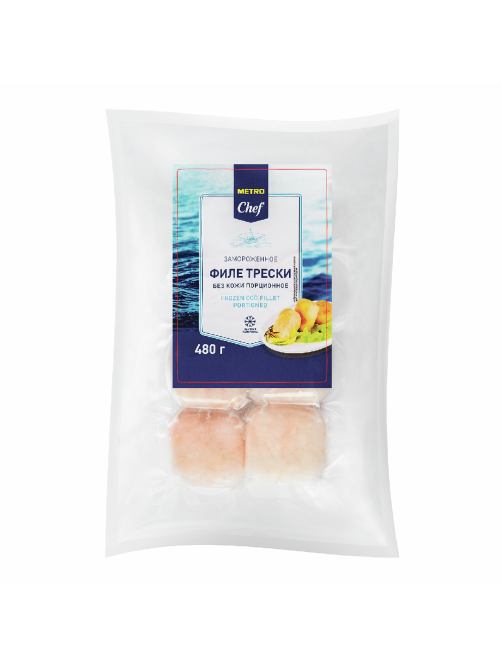METRO Chef Треска филе без кожи порционное замороженное, 480г