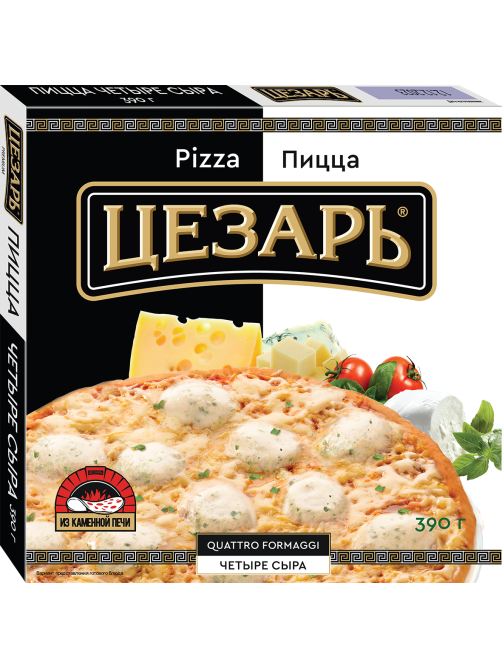 Пицца Цезарь Четыре сыра замороженная, 390г