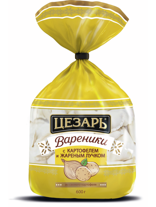 Вареники Цезарь картофель-жареный лучок замороженные, 600г