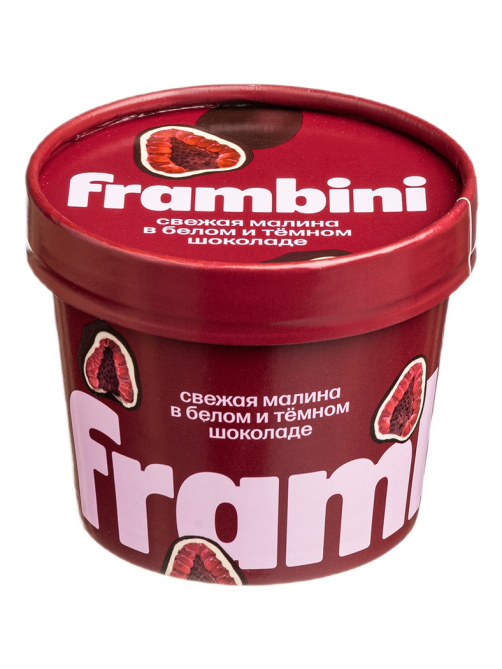 Малина Frambini в белом и темном шоколаде замороженная, 130г