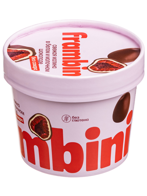 Малина Frambini в белом и молочном шоколаде без сахара замороженная, 130г