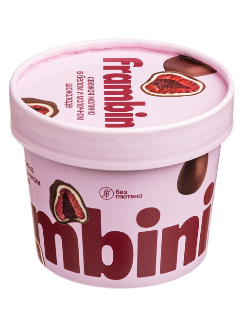 Малина Frambini в белом и молочном шоколаде замороженная, 130г
