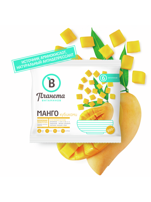 Манго кубиками Планета Витаминов замороженное, 300г