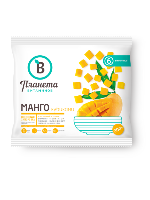 Манго кубиками Планета Витаминов замороженное, 300г