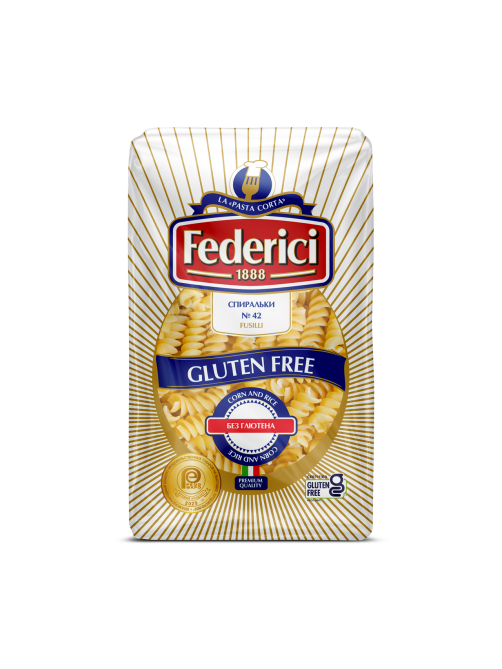 Макароны спирали Federici Fusilli №42 из кукурузы и риса без глютена, 400г