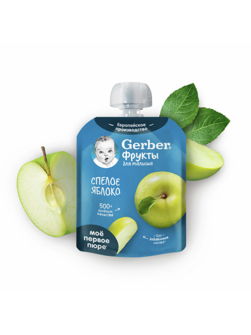 Пюре фруктовое детское Gerber Спелое яблоко с 4 месяцев, 90г
