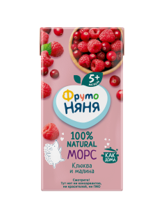 Морс детский ФрутоНяня Клюква и малина с 5 месяцев, 200мл