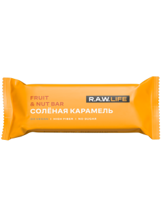 Батончик R.A.W. LIFE Соленая карамель без сахара без глютена, 47г