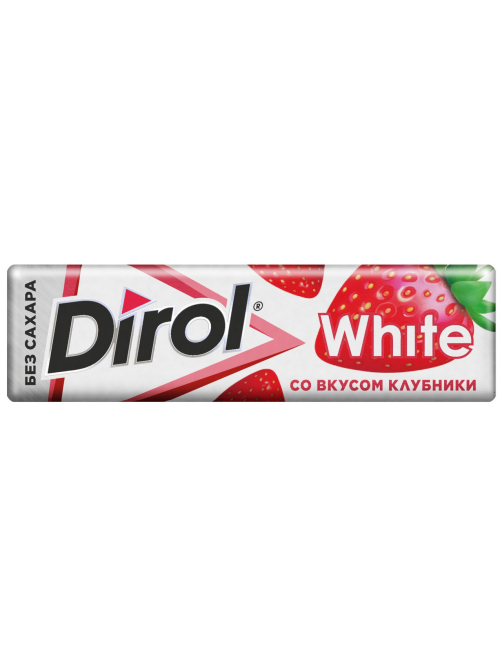 Жевательная резинка Dirol White без сахара со вкусом клубники, 13.6г x 30 шт