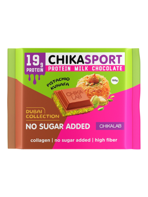 Шоколад Chikalab с фисташковой пастой и хрустящим тестом, 100г