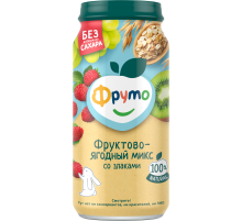 Пюре фруктовое детское Фруто Фрукты, ягоды и злаки с 8 месяцев, 250г