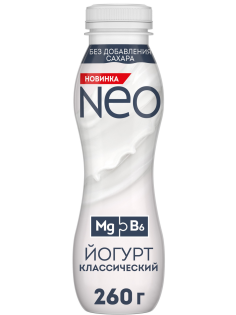 Йогурт питьевой Neo Классический без сахара 1.8%, 260г