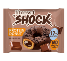 Пирожное протеиновое Fitness Shock Донат с шоколадной начинкой, 70г