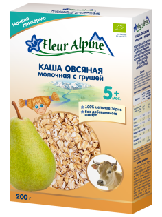 Каша молочная детская Fleur Alpine Овсяная Груша с 5 месяцев, 200г