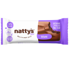 Батончик протеиновый Nattys Brownie Шоколад-арахисовая паста-какао без сахара без глютена, 45г