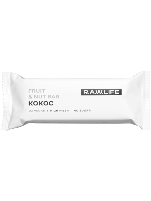 Батончик R.A.W. LIFE Кокос без сахара без глютена, 47г
