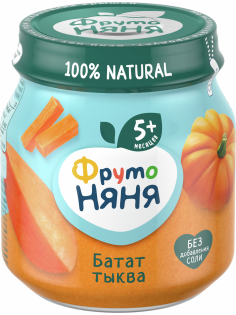 Пюре детское ФрутоНяня батат и тыква, 110г