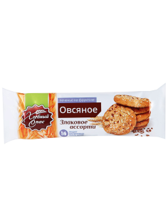 Печенье овсяное Хлебный Спас Злаковое ассорти без сахара, 250г