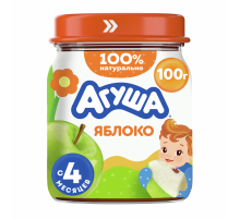 Пюре фруктовое детское Агуша Яблоко с 4 месяцев, 100г